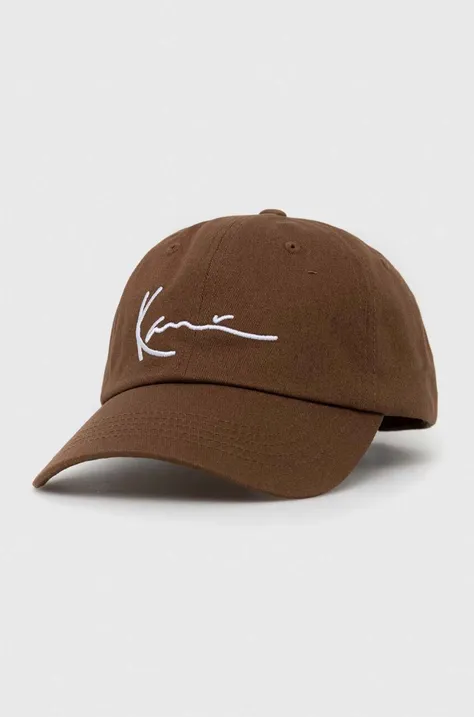 Βαμβακερό καπέλο του μπέιζμπολ Karl Kani χρώμα: καφέ