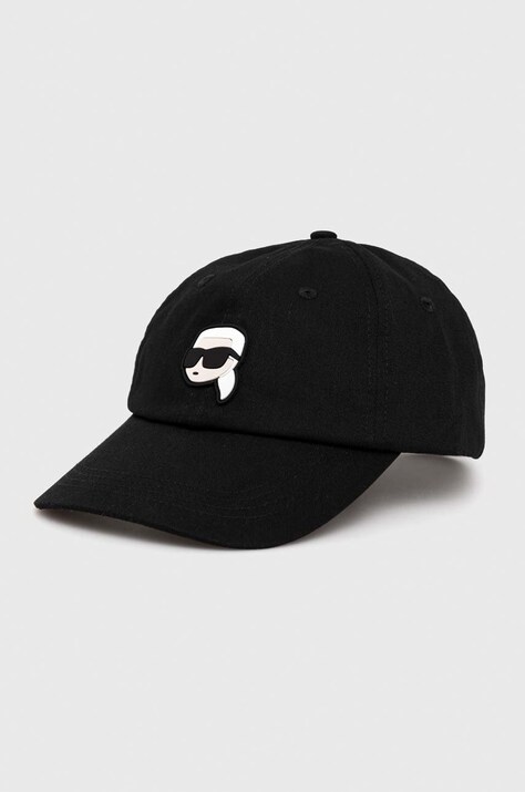 Бавовняна бейсболка Karl Lagerfeld — SS23-CAU01I, чорний — фото 3