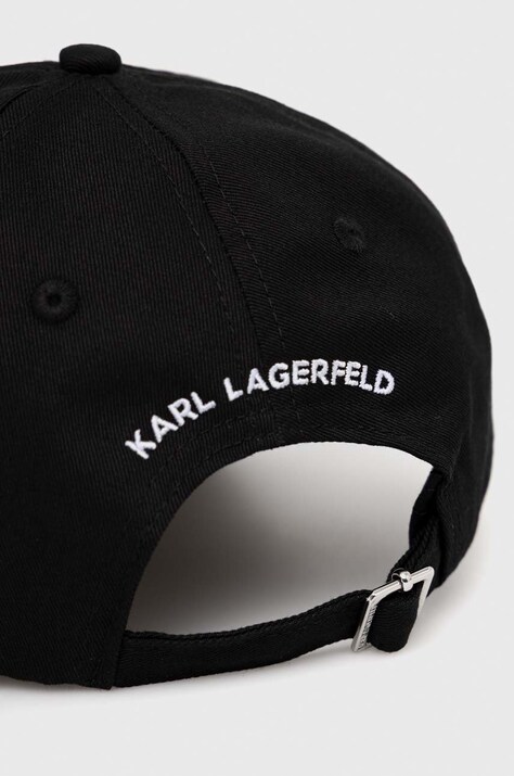 Бавовняна бейсболка Karl Lagerfeld — SS23-CAU01I, чорний — фото 9