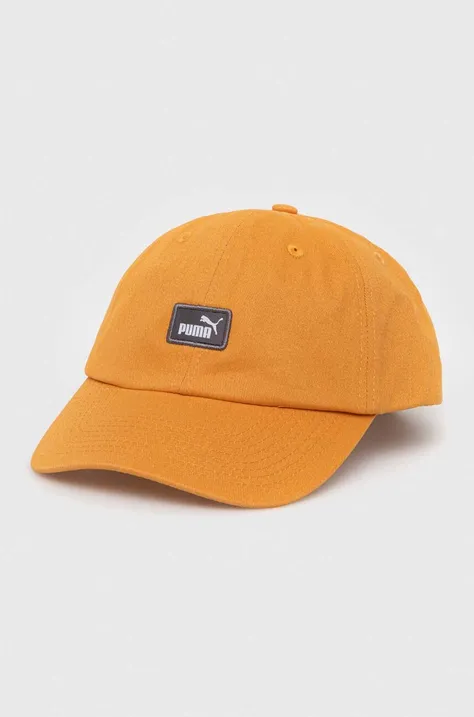 Bombažna bejzbolska kapa Puma oranžna barva