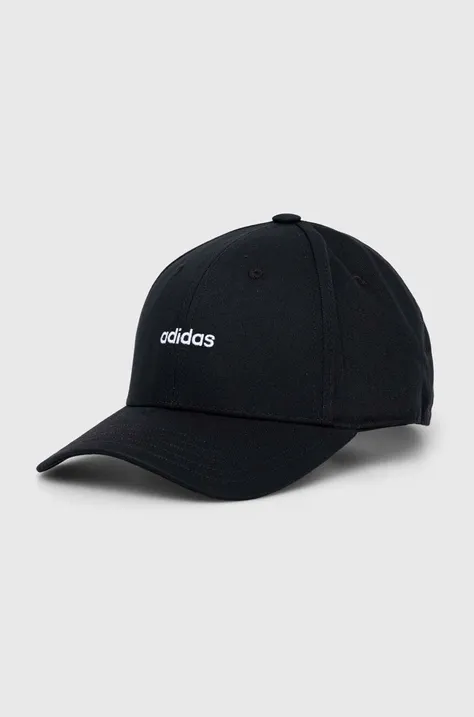 adidas czapka z daszkiem kolor czarny gładka