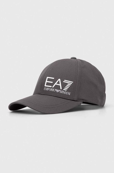 Памучна шапка с козирка EA7 Emporio Armani