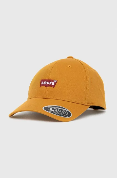 Levi's czapka z daszkiem kolor beżowy z nadrukiem D6608.0004-97