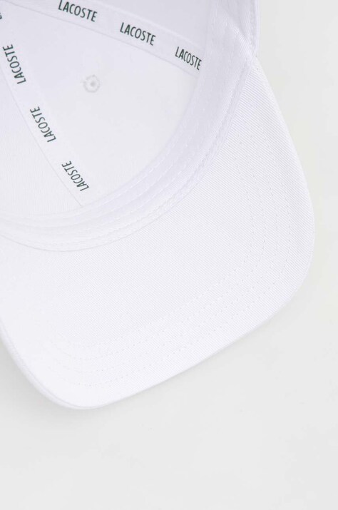 Lacoste бейсболка бавовняна — SS23-CAU050, білий — фото 4