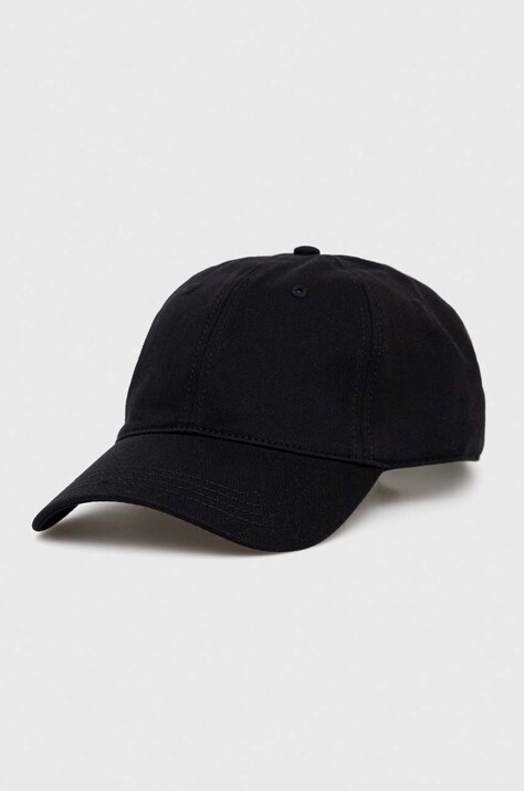 Lacoste șapcă de baseball din bumbac culoarea negru, neted