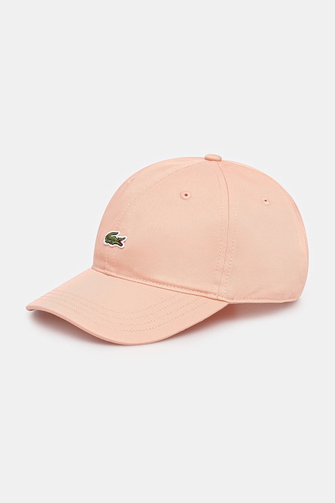 Lacoste czapka bejsbolowa bawełniana różowa RK0491