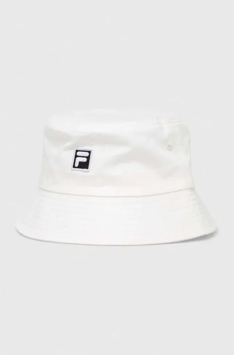 Bombažni klobuk Fila bela barva