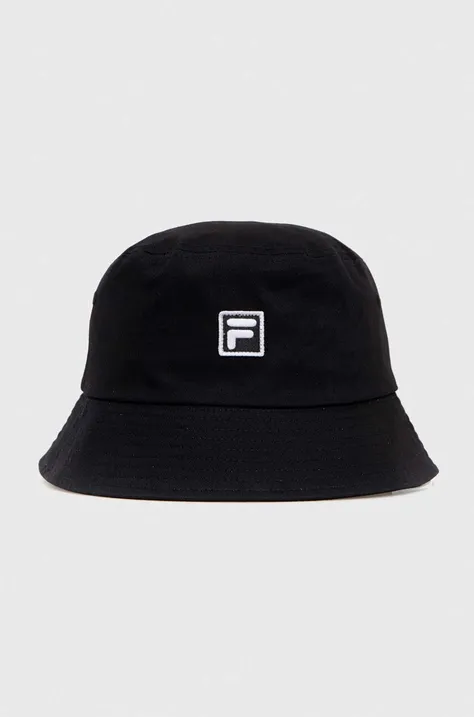 Шляпа из хлопка Fila цвет чёрный хлопковый