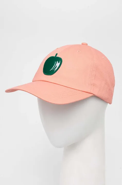 Pamučna kapa sa šiltom United Colors of Benetton boja: ružičasta, s aplikacijom