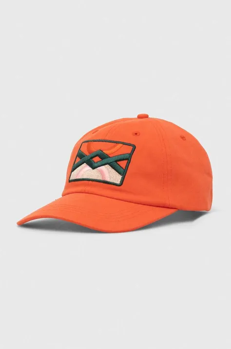 Pamučna kapa sa šiltom United Colors of Benetton boja: narančasta, s aplikacijom