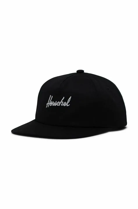 Herschel czapka z daszkiem 1218-0001-OS Embroidery kolor czarny z aplikacją