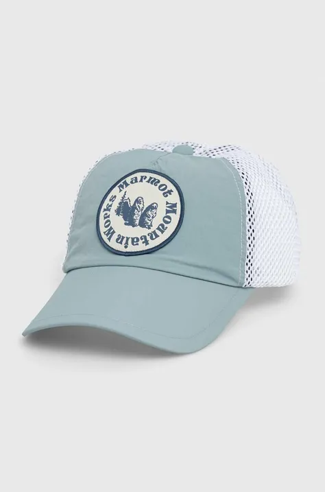 Marmot czapka z daszkiem Alpine kolor niebieski z aplikacją