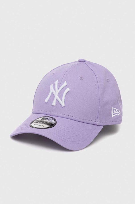 Bavlnená šiltovka New Era LEAGUE ESSENTIAL 9FORTY® fialová farba, vzorovaná, NEW YORK YANKEES, 60298724