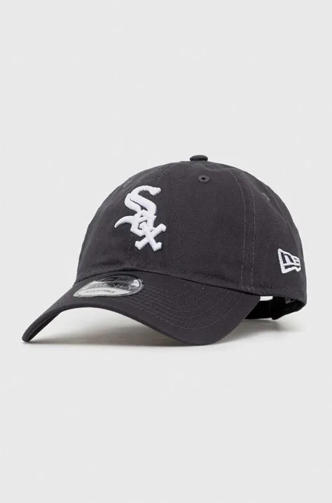 Бавовняна бейсболка New Era колір сірий з аплікацією CHICAGO WHITE SOX