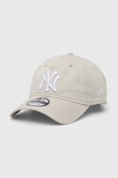 Bombažna bejzbolska kapa New Era siva barva, NEW YORK YANKEES