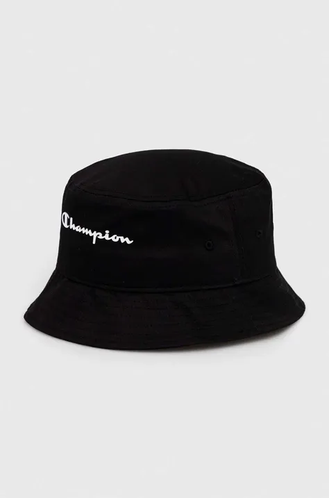 Бавовняний капелюх Champion колір чорний з бавовни