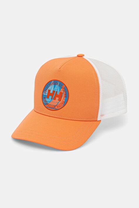 Kšiltovka Helly Hansen oranžová barva, s potiskem, 67520