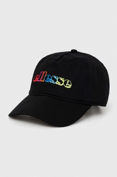Βαμβακερό καπέλο του μπέιζμπολ Ellesse χρώμα: μαύρο
