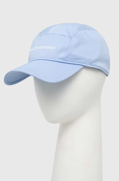 Peak Performance czapka z daszkiem Tech Player kolor niebieski z nadrukiem