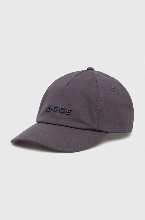 Хлопковая кепка Nicce цвет серый однотонная