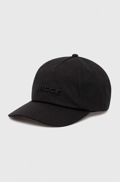 Pamučna kapa sa šiltom Nicce boja: crna, glatka
