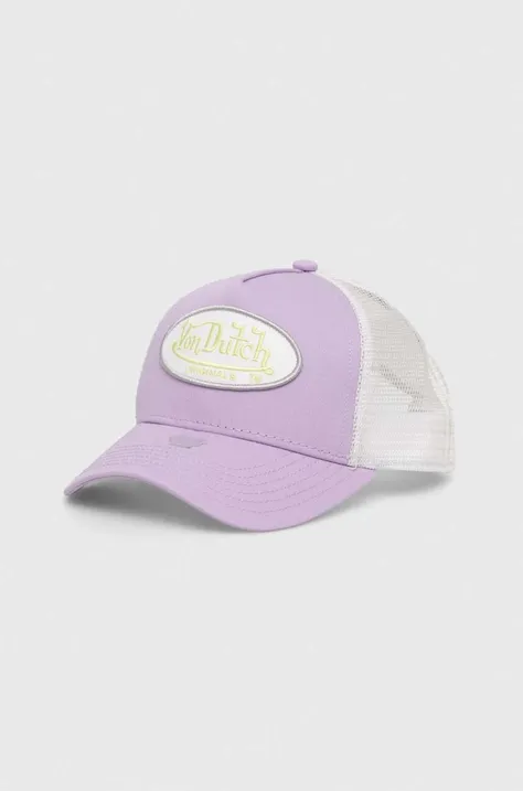 Von Dutch czapka z daszkiem kolor fioletowy z aplikacją