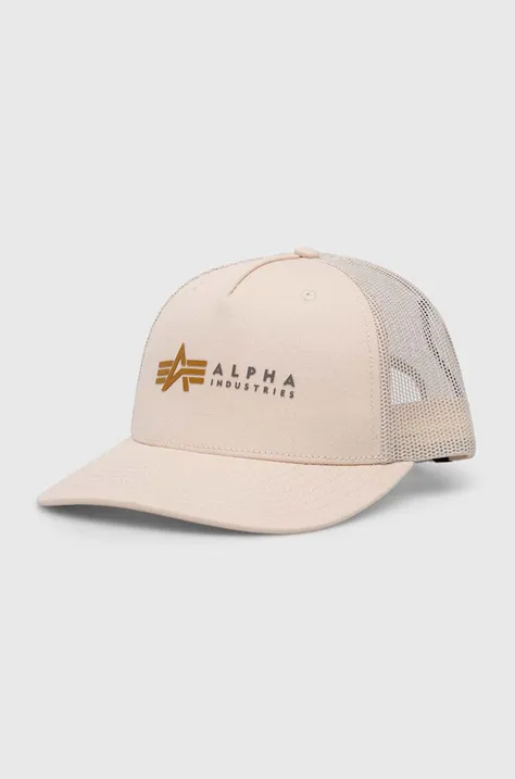 Alpha Industries beanie beige color