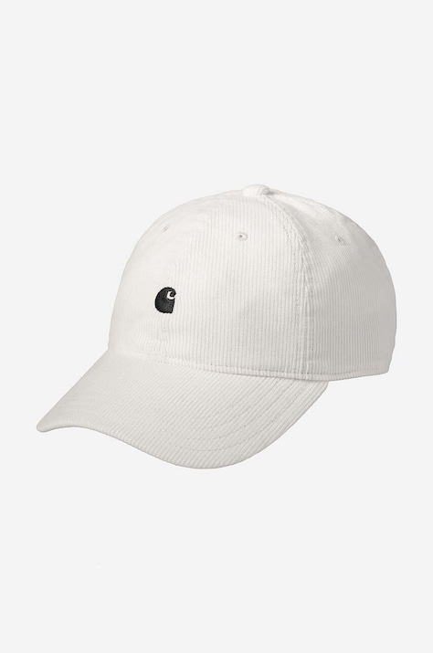 Carhartt WIP czapka bawełniana Harlem kolor biały gładka I028955-WAX/BLACK
