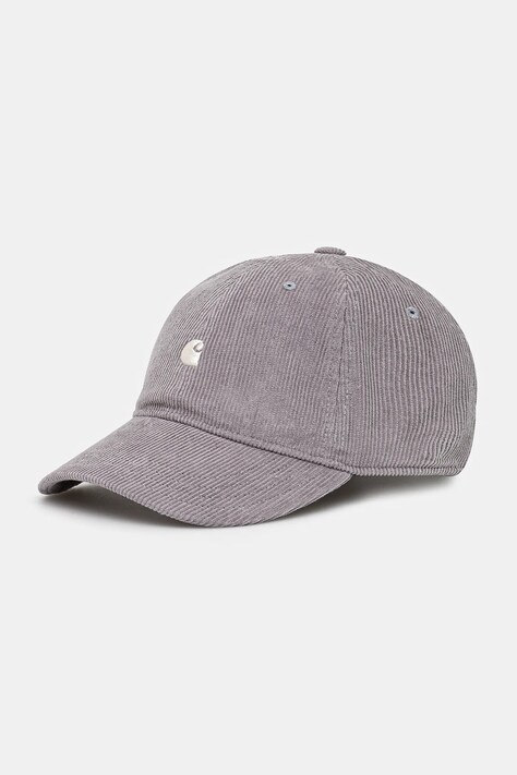 Хлопковая шапка Carhartt WIP I028955 Harlem Cap цвет серый однотонная