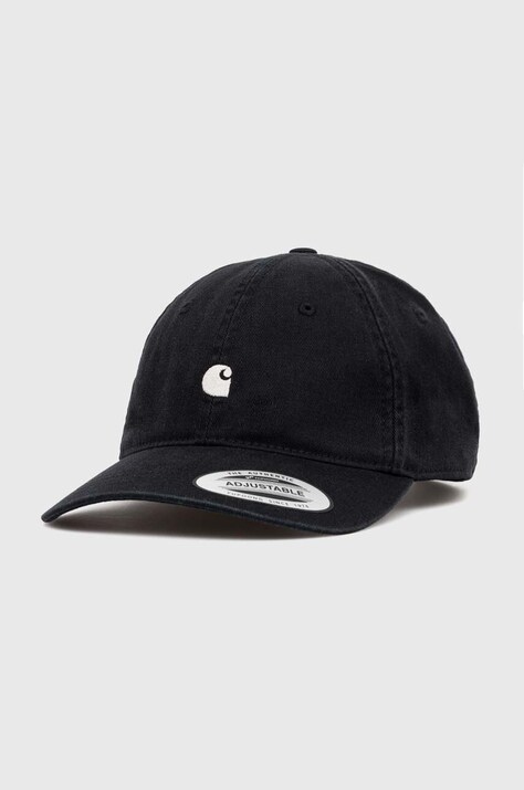 Bavlnená šiltovka Carhartt WIP Madison Logo Cap čierna farba, s nášivkou