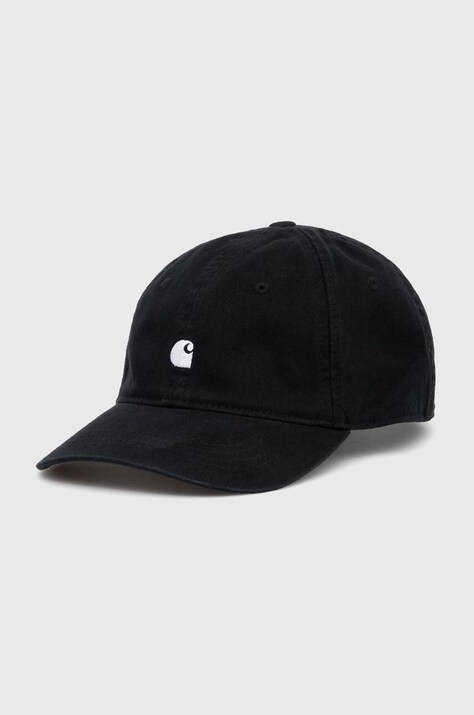 Bavlněná baseballová čepice Carhartt WIP Madison Logo Cap černá barva, s aplikací, I023750-WALL