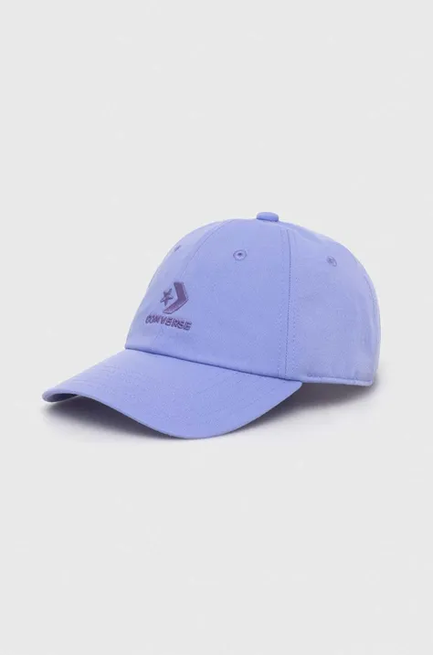Converse czapka z daszkiem kolor fioletowy z aplikacją