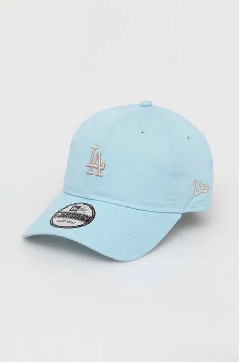 New Era czapka z daszkiem bawełniana kolor niebieski z aplikacją LOS ANGELES DODGERS