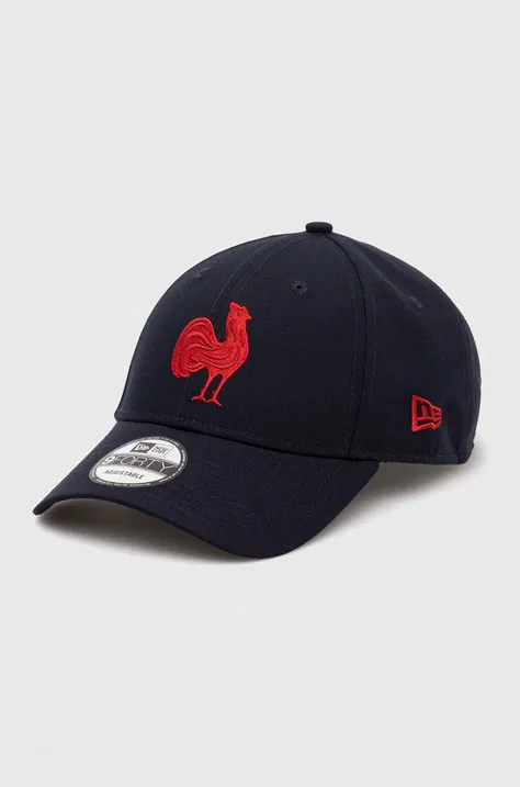 New Era czapka z daszkiem kolor granatowy z aplikacją FRENCH FEDERATION OF RUGBY
