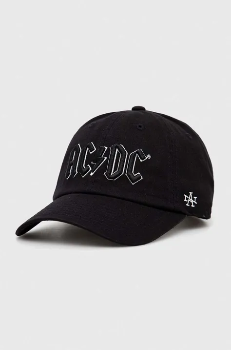 Bavlněná baseballová čepice American Needle ACDC černá barva, s aplikací