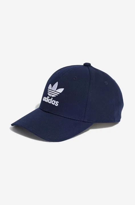 Pamučna kapa sa šiltom adidas Originals boja: tamno plava, s uzorkom, IB9967-navy