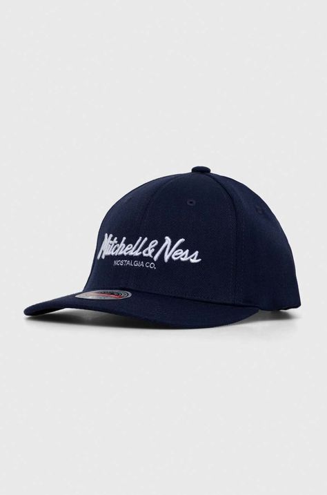 Καπάκι με μείγμα μαλλί Mitchell&Ness χρώμα: ναυτικό μπλε