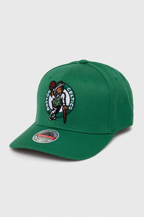 Šiltovka s prímesou vlny Mitchell&Ness Boson Celtics zelená farba, s nášivkou