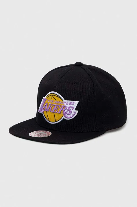 Kapa sa šiltom Mitchell&Ness Los Angeles Lakers boja: crna, s aplikacijom
