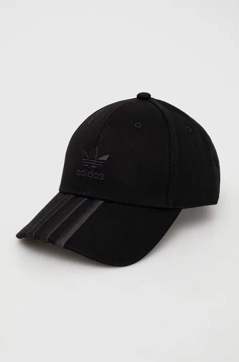 Βαμβακερό καπέλο του μπέιζμπολ adidas Originals χρώμα: μαύρο