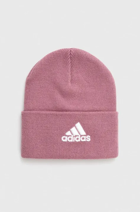 adidas Performance czapka kolor różowy z grubej dzianiny