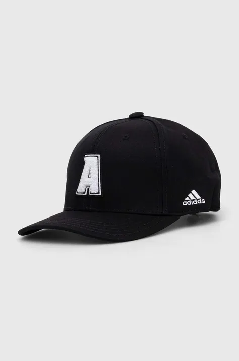 adidas Performance czapka z daszkiem bawełniana kolor czarny z aplikacją