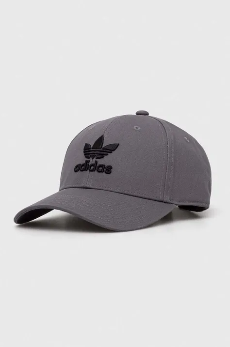 Βαμβακερό καπέλο του μπέιζμπολ adidas Originals χρώμα: γκρι
