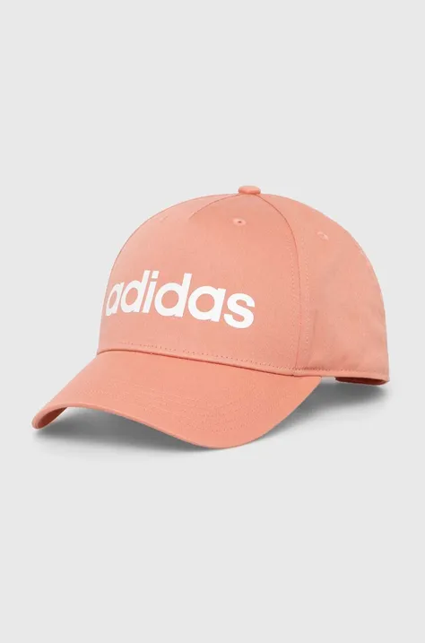 Bombažna bejzbolska kapa adidas oranžna barva