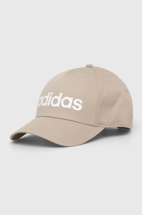 Βαμβακερό καπέλο του μπέιζμπολ adidas Performance χρώμα: μπεζ
