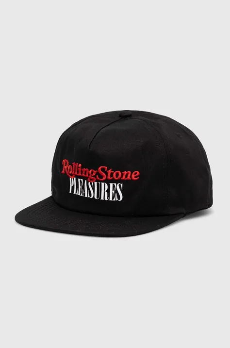 PLEASURES cotton baseball cap black color