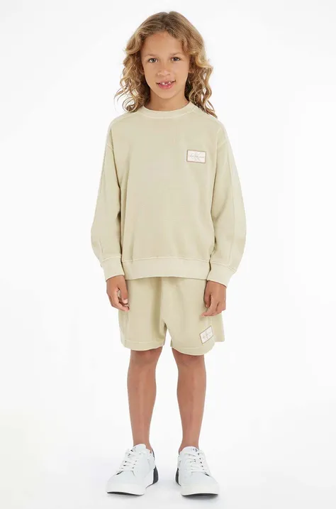 Детский комплект из хлопка Calvin Klein Jeans цвет бежевый