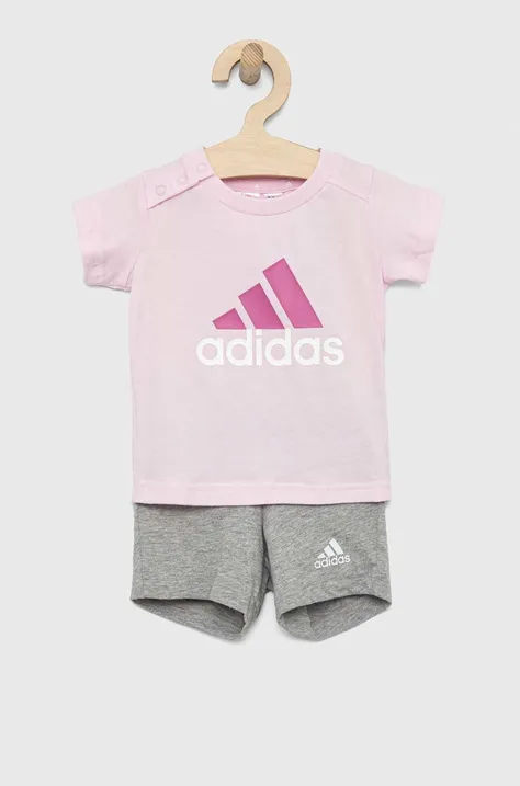 adidas komplet bawełniany dziecięcy I BL CO T kolor różowy