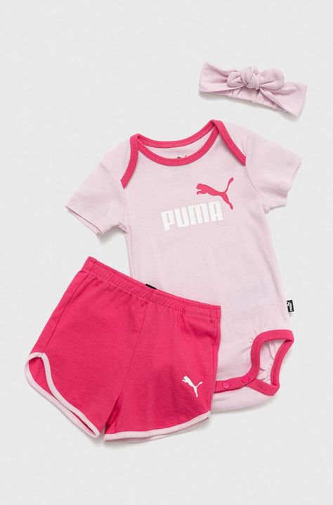 Puma set de bumbac pentru bebelusi Minicats Bow Newborn Set