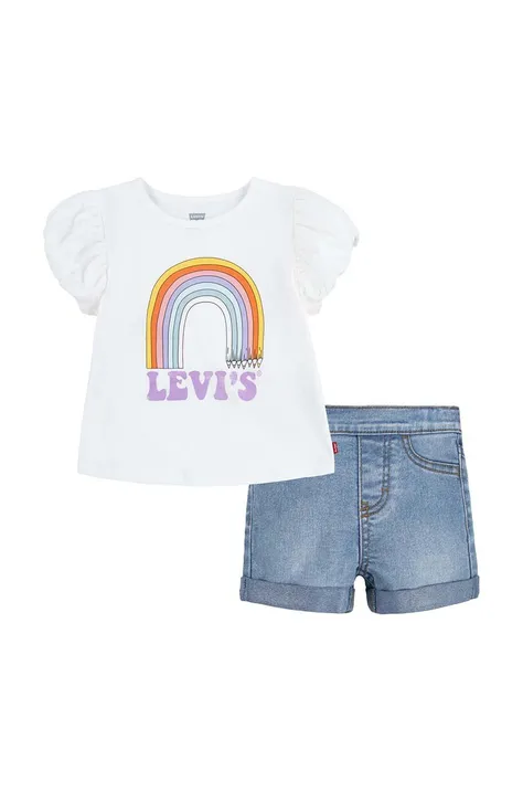 Σετ μωρού Levi's χρώμα: άσπρο